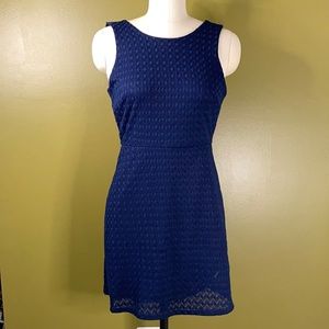 Aqua Sleeveless Dress, Open Back w Ruffle